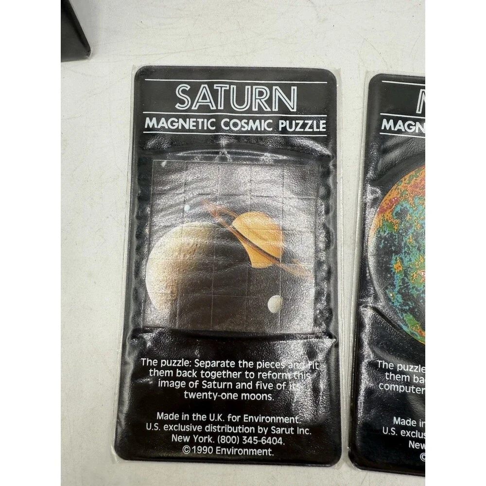 3 Vintage 1990 Sarut Environment Saturn Moon Orion Magnetic Cosmic Puzzle Set